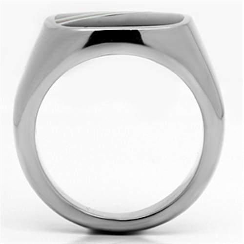 TK602 - High polished (no plating) Stainless Steel Ring with Epoxy  in Multi Color-2