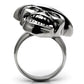 TK605 - High polished (no plating) Stainless Steel Ring with Top Grade Crystal  in Black Diamond-2