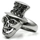 TK605 - High polished (no plating) Stainless Steel Ring with Top Grade Crystal  in Black Diamond-3