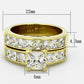TK61206G - IP Gold(Ion Plating) Stainless Steel Ring with AAA Grade CZ  in Clear-1