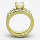 TK61206G - IP Gold(Ion Plating) Stainless Steel Ring with AAA Grade CZ  in Clear-2