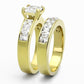 TK61206G - IP Gold(Ion Plating) Stainless Steel Ring with AAA Grade CZ  in Clear-3