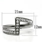 TK624 - High polished (no plating) Stainless Steel Ring with Top Grade Crystal  in Clear-1