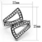 TK625 - High polished (no plating) Stainless Steel Ring with Top Grade Crystal  in Clear-1