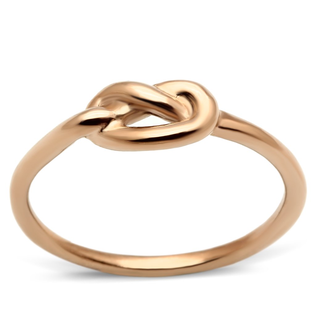 TK630R - IP Rose Gold(Ion Plating) Stainless Steel Ring with No Stone-0
