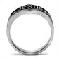TK631 - High polished (no plating) Stainless Steel Ring with Top Grade Crystal  in Clear-2