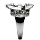 TK634 - High polished (no plating) Stainless Steel Ring with Top Grade Crystal  in Clear-3