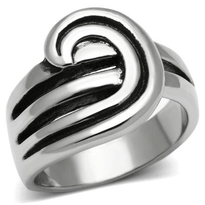 TK635 - High polished (no plating) Stainless Steel Ring with No Stone-0