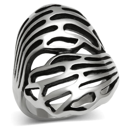 TK636 - High polished (no plating) Stainless Steel Ring with No Stone-0