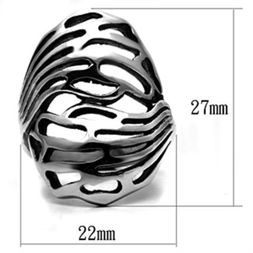 TK636 - High polished (no plating) Stainless Steel Ring with No Stone-1