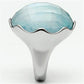TK637 - High polished (no plating) Stainless Steel Ring with Synthetic Synthetic Glass in Sea Blue-3