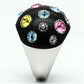 TK640 - High polished (no plating) Stainless Steel Ring with Top Grade Crystal  in Multi Color-3