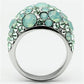 TK641 - High polished (no plating) Stainless Steel Ring with Top Grade Crystal  in Multi Color-2