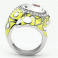 TK643 - High polished (no plating) Stainless Steel Ring with Top Grade Crystal  in Clear-2