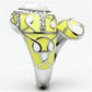 TK643 - High polished (no plating) Stainless Steel Ring with Top Grade Crystal  in Clear-3