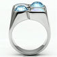 TK645 - High polished (no plating) Stainless Steel Ring with Top Grade Crystal  in Multi Color-2