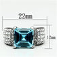 TK648 - High polished (no plating) Stainless Steel Ring with Top Grade Crystal  in Sea Blue-1