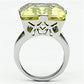 TK649 - High polished (no plating) Stainless Steel Ring with Top Grade Crystal  in Citrine Yellow-2