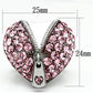 TK652 - High polished (no plating) Stainless Steel Ring with Top Grade Crystal  in Rose-1