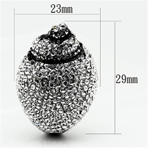 TK661 - High polished (no plating) Stainless Steel Ring with Top Grade Crystal  in Clear-1