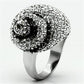 TK661 - High polished (no plating) Stainless Steel Ring with Top Grade Crystal  in Clear-3