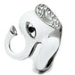 TK663 - High polished (no plating) Stainless Steel Ring with Top Grade Crystal  in Jet-2