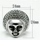 TK668 - High polished (no plating) Stainless Steel Ring with Top Grade Crystal  in Black Diamond-1