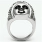 TK668 - High polished (no plating) Stainless Steel Ring with Top Grade Crystal  in Black Diamond-2