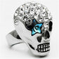 TK669 - High polished (no plating) Stainless Steel Ring with Top Grade Crystal  in Capri Blue-4