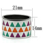 TK675 - High polished (no plating) Stainless Steel Ring with Epoxy  in Multi Color-1