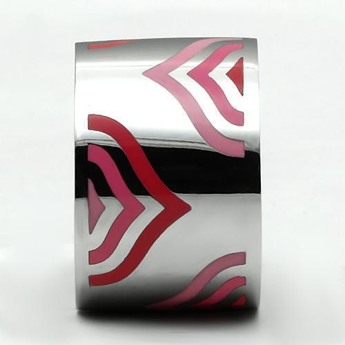 TK678 - High polished (no plating) Stainless Steel Ring with Epoxy  in Multi Color-2