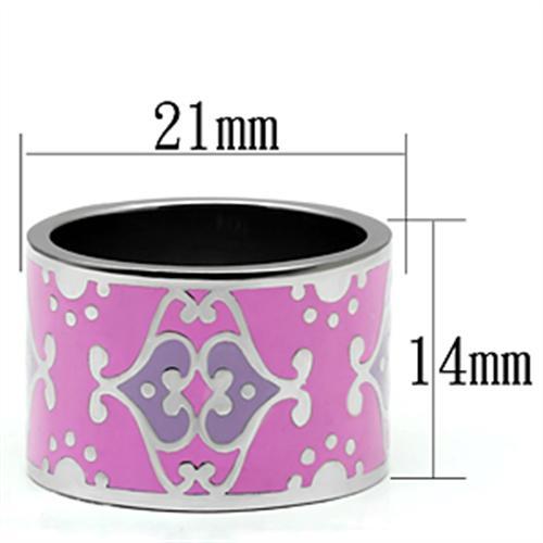 TK685 - High polished (no plating) Stainless Steel Ring with Epoxy  in Multi Color-1