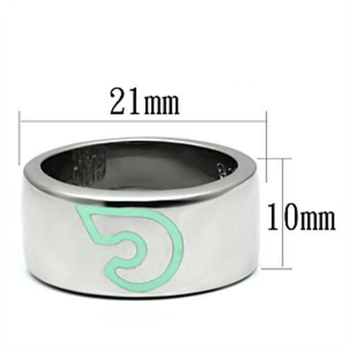 TK689 - High polished (no plating) Stainless Steel Ring with Epoxy  in Multi Color-1