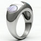 TK690 - High polished (no plating) Stainless Steel Ring with Synthetic Synthetic Glass in Multi Color-3