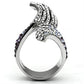TK691 - High polished (no plating) Stainless Steel Ring with Top Grade Crystal  in Multi Color-2