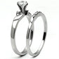 TK694 - High polished (no plating) Stainless Steel Ring with AAA Grade CZ  in Clear-3