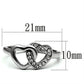 TK695 - High polished (no plating) Stainless Steel Ring with Top Grade Crystal  in Clear-1