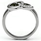 TK695 - High polished (no plating) Stainless Steel Ring with Top Grade Crystal  in Clear-2