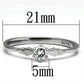 TK697 - High polished (no plating) Stainless Steel Ring with AAA Grade CZ  in Clear-1