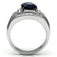 TK699 - High polished (no plating) Stainless Steel Ring with Synthetic Synthetic Glass in Montana-2