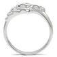 TK6X179 - High polished (no plating) Stainless Steel Ring with AAA Grade CZ  in Clear-3