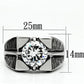 TK701 - High polished (no plating) Stainless Steel Ring with AAA Grade CZ  in Clear-1