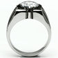 TK701 - High polished (no plating) Stainless Steel Ring with AAA Grade CZ  in Clear-2