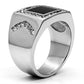 TK702 - High polished (no plating) Stainless Steel Ring with Top Grade Crystal  in Clear-3