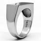 TK704 - High polished (no plating) Stainless Steel Ring with Top Grade Crystal  in Clear-3