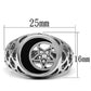 TK706 - High polished (no plating) Stainless Steel Ring with Top Grade Crystal  in Clear-1
