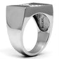 TK708 - High polished (no plating) Stainless Steel Ring with Top Grade Crystal  in Clear-3
