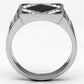 TK710 - High polished (no plating) Stainless Steel Ring with Top Grade Crystal  in Clear-2