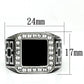 TK713 - High polished (no plating) Stainless Steel Ring with Top Grade Crystal  in Clear-1