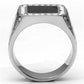 TK713 - High polished (no plating) Stainless Steel Ring with Top Grade Crystal  in Clear-2